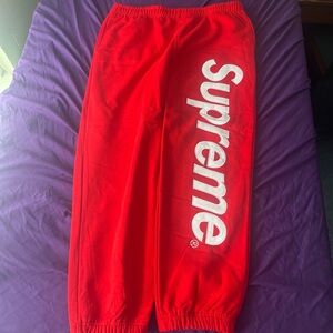 Red Supreme Sweatpants